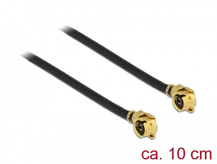 DeLOCK 89607 koaxial kabel 1.13 0,5 m MHF (I-PEX) Sort, Guld