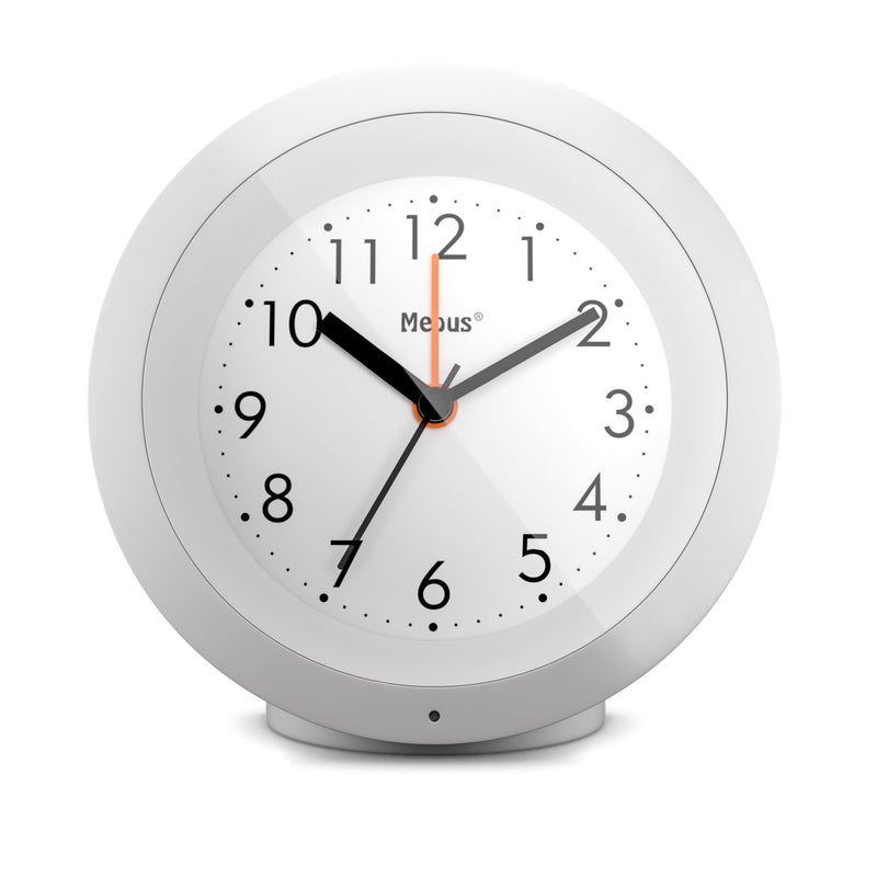 Mebus 25629 vækkeur Quartz alarmur Hvid