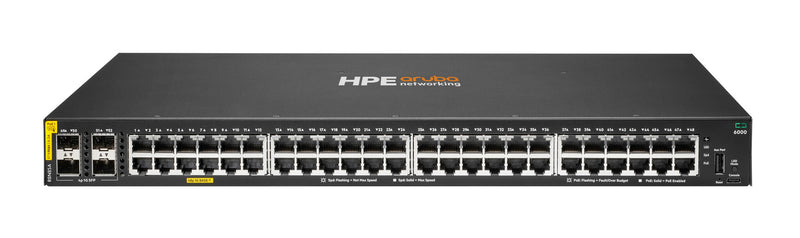 HPE Aruba Networking CX 6000 48G Class4 PoE 4SFP 370W Switch Administreret L2 Gigabit Ethernet (10/100/1000) Strøm over Ethernet (PoE) 1U