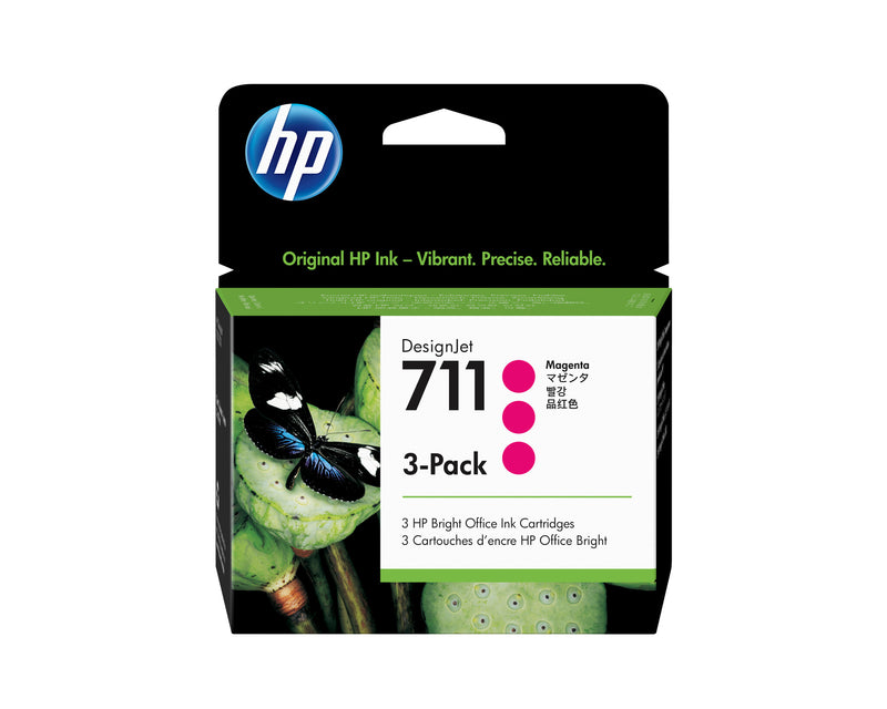 HP 711 DesignJet-blækpatroner med 29 ml, 3 stk., magenta
