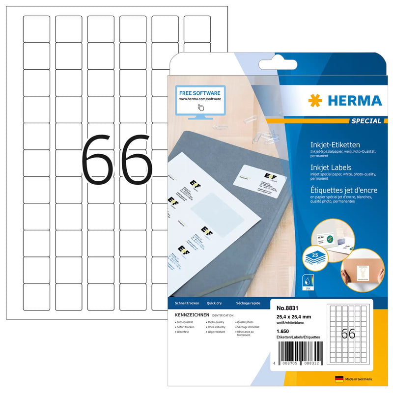 HERMA 8831 print etiket Hvid Selvklæbende printeretiket