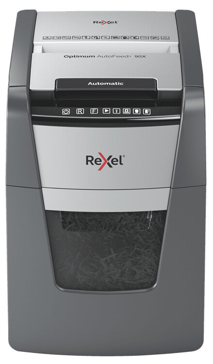 Rexel AutoFeed+ 90X papirmakulator Krydsmakulering 55 dB Sort, Grå