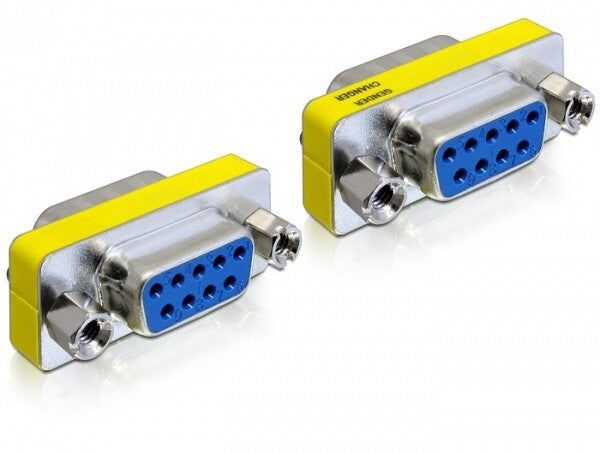 DeLOCK 65008 kabel kønsskifter Sub-D9 Blå, Sølv