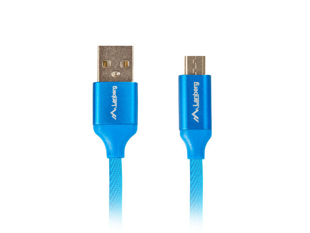 Lanberg CA-USBM-20CU-0018-BL USB-kabel USB 2.0 1,8 m Micro-USB A USB A 0,48 Gbit/sek. Blå