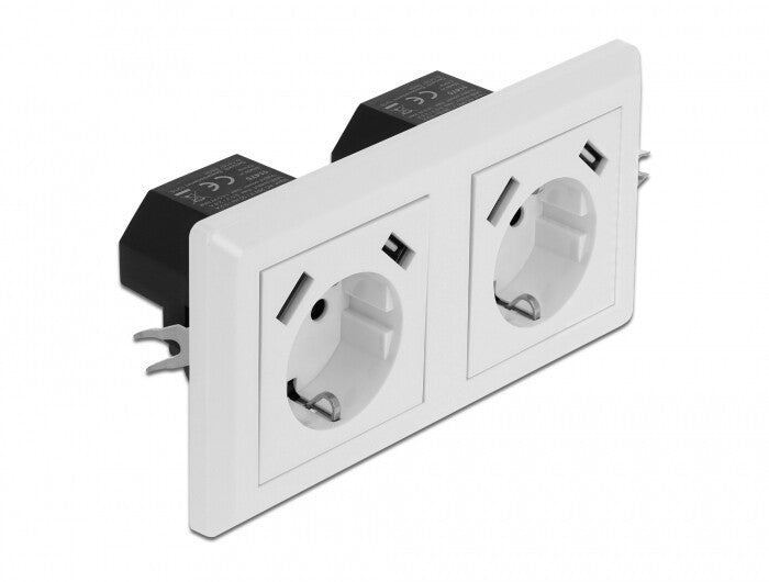 DeLOCK 11475 stikkontakt CEE 7/3 + USB Hvid