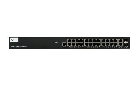 Barox RY-LGS23-26 netværksswitch Administreret L2/L3 Gigabit Ethernet (10/100/1000) Strøm over Ethernet (PoE) 1U Sort
