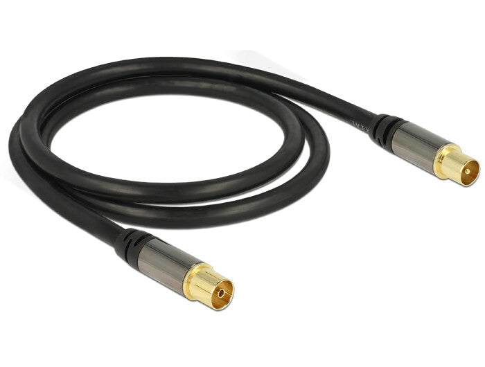 DeLOCK 88922 koaxial kabel RG-6/U 1 m IEC Sort