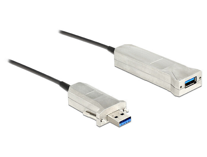 DeLOCK 50m USB3.0-A + USB Micro-B/USB3.0-A USB-kabel USB 3.2 Gen 1 (3.1 Gen 1) USB A USB A/Micro-USB B 5 Gbit/sek. Sort, Sølv