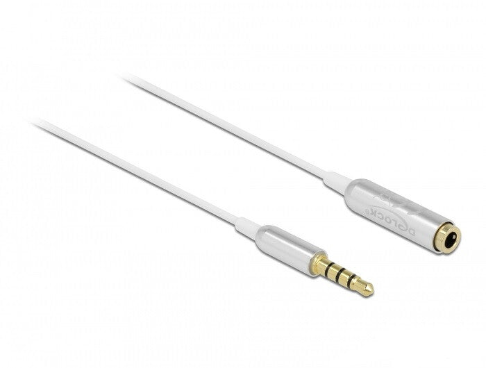 DeLOCK 66072 lydkabel 0,5 m 3.5mm Sølv, Hvid