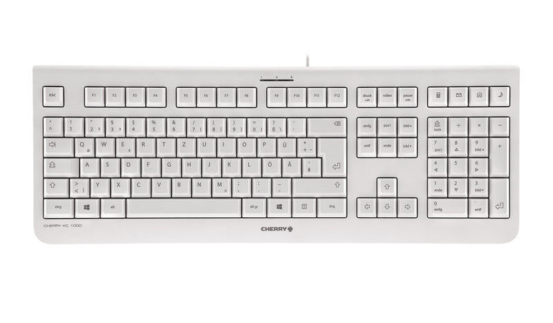 CHERRY KC 1000 tastatur Universel USB QWERTY Nordisk Grå