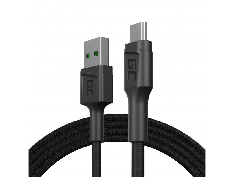 Green Cell KABGC20 USB-kabel USB 2.0 1,2 m USB A Micro-USB B 0,48 Gbit/sek. Sort