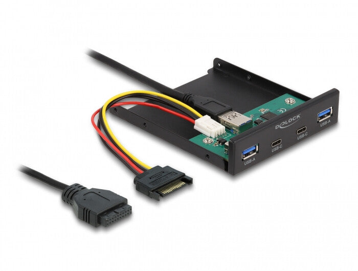 DeLOCK 64155 drive bay panel 8,89 cm (3.5") I/O panel med porte Sort