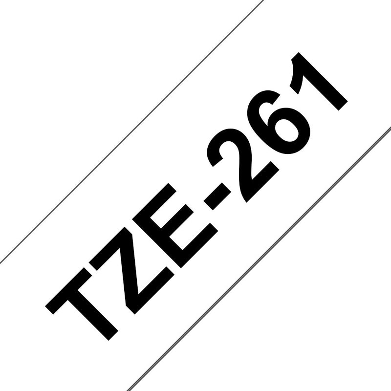 Brother TZE-261 etiketbånd Sort på hvid TZ