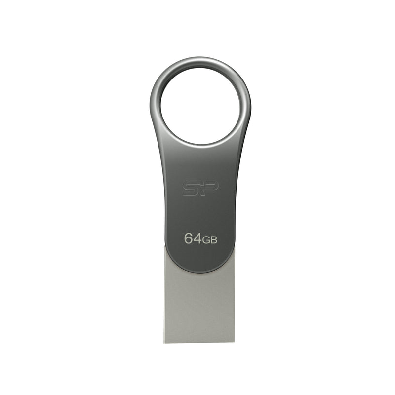 Silicon Power Mobile C80 USB-nøgle 64 GB USB Type-A / USB Type-C 3.2 Gen 1 (3.1 Gen 1) Titanium
