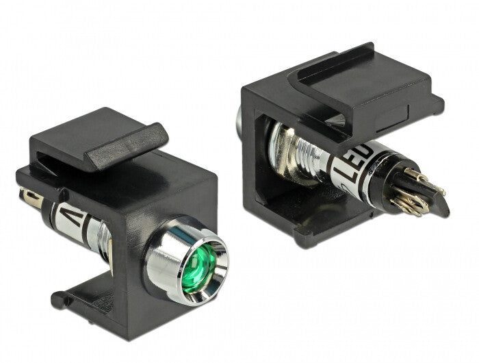 DeLOCK 86456 kabelsamler Keystone LED Sort, Grøn, Rustfrit stål