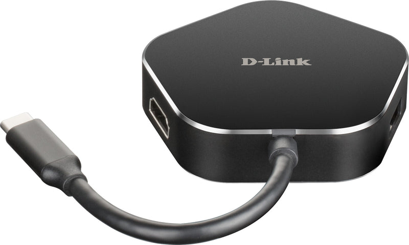 D-Link DUB-M420 dockingstation Ledningsført Thunderbolt 3 Aluminium, Sort