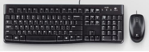 Logitech Desktop MK120 tastatur Mus inkluderet USB QWERTY Portugisisk Sort