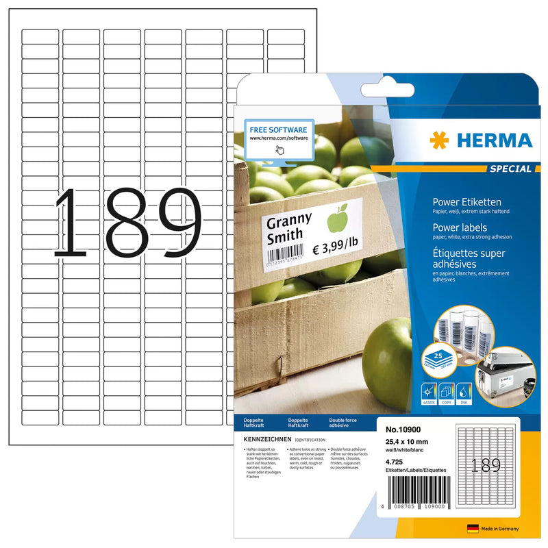 HERMA 10900 print etiket Hvid Selvklæbende printeretiket