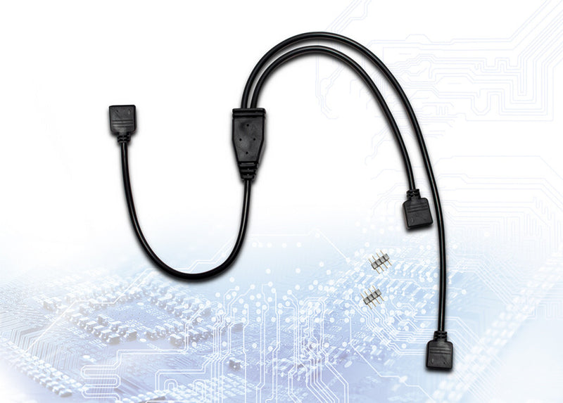 Inter-Tech RGB Verteiler 2-fach 0,48 m S-Video (4-pin) 2 x S-Video (4-pin) Sort