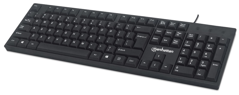 Manhattan 179324 tastatur Kontor USB QWERTZ Sort