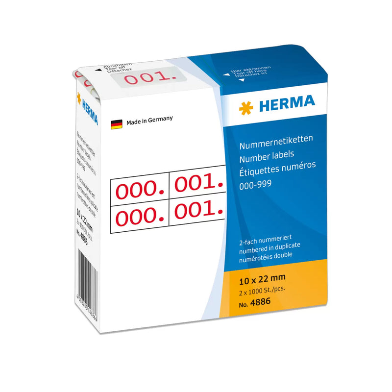 HERMA 4886 selvklæbende etiket Rød, Hvid 2000 stk