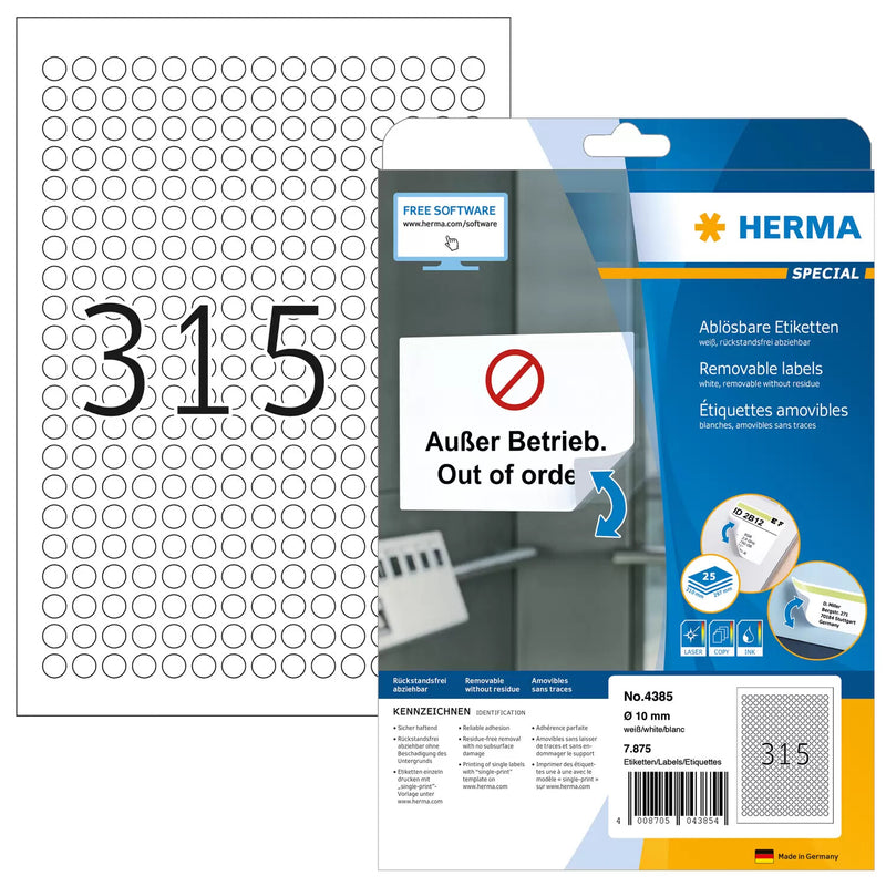 HERMA 4385 print etiket Hvid Selvklæbende printeretiket