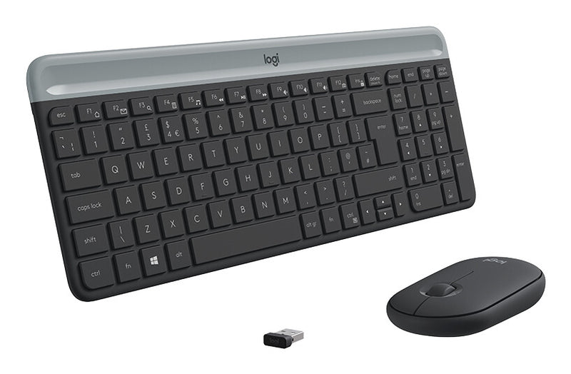 Logitech 920-009192 tastatur Mus inkluderet Universel RF trådløst QWERTZ Schweizisk Grafit