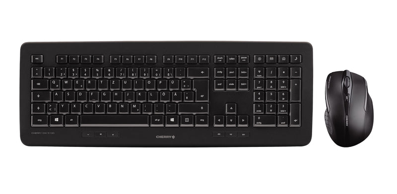 CHERRY DW 5100 tastatur Mus inkluderet Universel RF trådløst US engelsk Sort