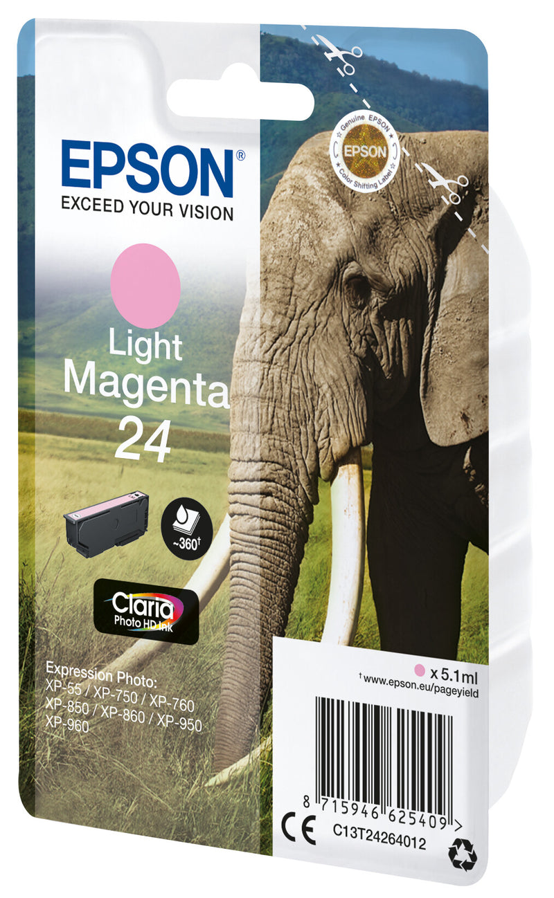 Epson Elephant C13T24264022 blækpatron 1 stk Original Lys magenta