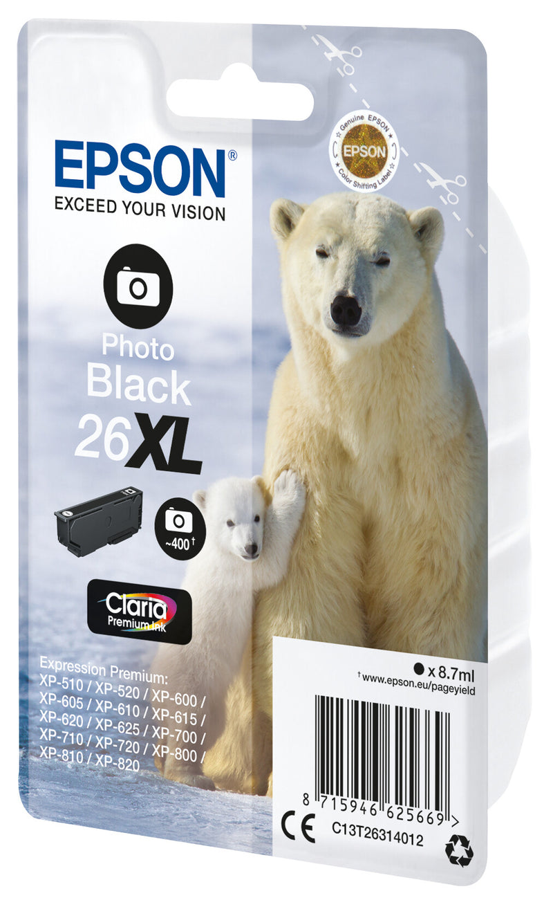 Epson Polar bear C13T26314012 blækpatron 1 stk Original Højt (XL) udbytte Foto sort