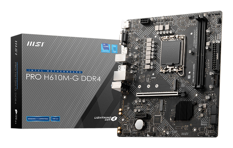 MSI PRO H610M-G DDR4 bundkort Intel H610 LGA 1700 micro ATX