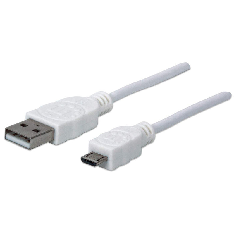 Manhattan 324069 USB-kabel USB 2.0 1,8 m USB A Micro-USB B 0,48 Gbit/sek. Hvid