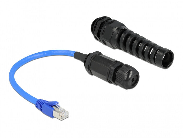 DeLOCK 66809 netværkskabel Sort, Blå 0,25 m Cat6 SF/UTP (S-FTP)