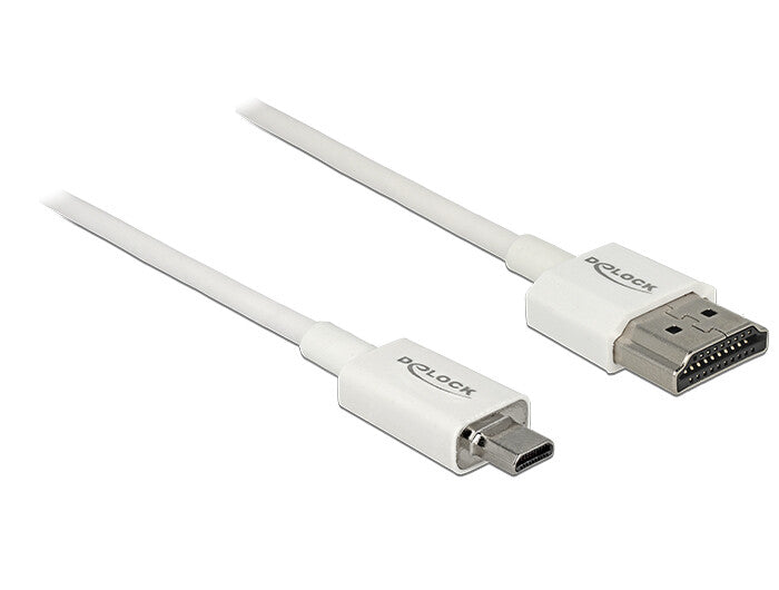 DeLOCK 85149 HDMI-kabel 1 m HDMI Type A (Standard) HDMI Type D (Micro) Hvid