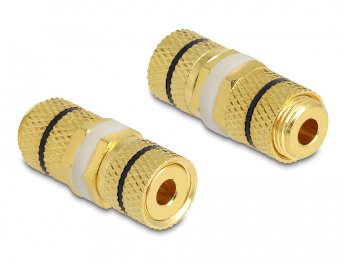DeLOCK 64144 kabelsamler 2 x binding post Sort, Guld