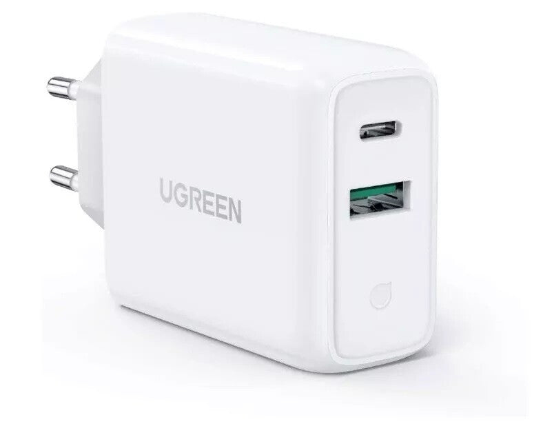 Ugreen 60468 oplader til mobil enhed Tablet, Telefon, Universel Hvid Vekselstrøm Hurtig opladning Indendørs