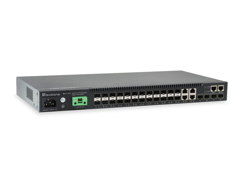 LevelOne GTL-2872 netværksswitch Administreret L3 Sort