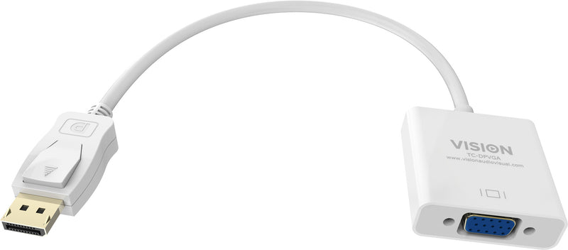 Vision TC-DPVGA videokabel adapter 0,22 m VGA (D-Sub) DisplayPort Hvid