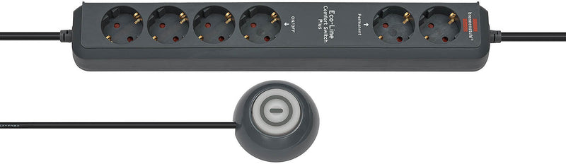 Brennenstuhl Eco-Line Comfort Switch stikdåse 2 m 6 AC stikkontakt(er) Anthracit