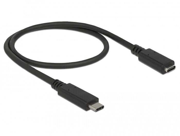 DeLOCK 85532 USB-kabel USB 3.2 Gen 1 (3.1 Gen 1) 0,5 m USB C Sort