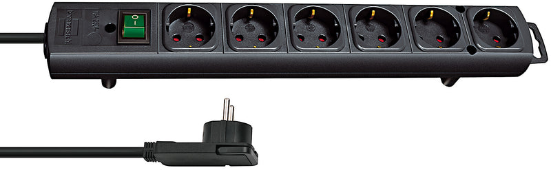 Brennenstuhl 1153300100 stikdåse 2 m 6 AC stikkontakt(er) Indendørs Sort