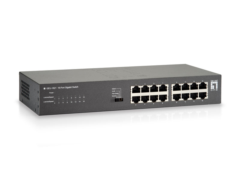 LevelOne GEU-1621 netværksswitch Gigabit Ethernet (10/100/1000) Grå