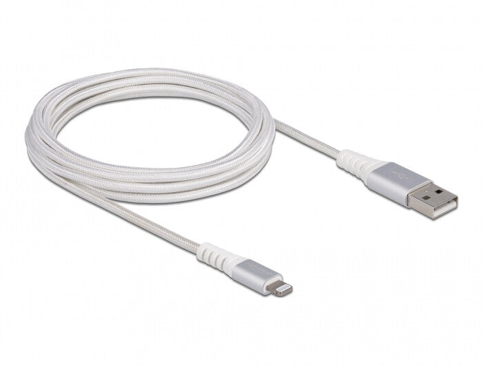 DeLOCK 83003 kabel til mobiltelefon Sølv, Hvid 3 m USB A Lightning