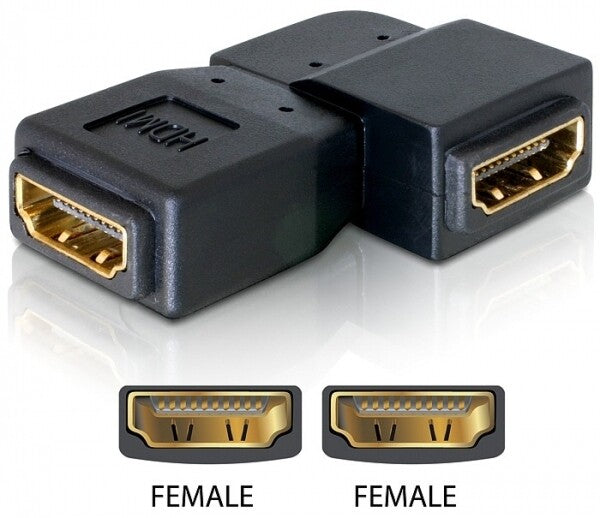 DeLOCK Adapter HDMI female > HDMI female 90° left HDMI 1.3 Sort
