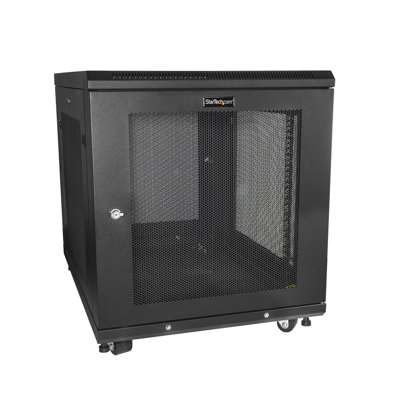 StarTech.com RK1233BKM stativ 12U Fritstående reol Sort