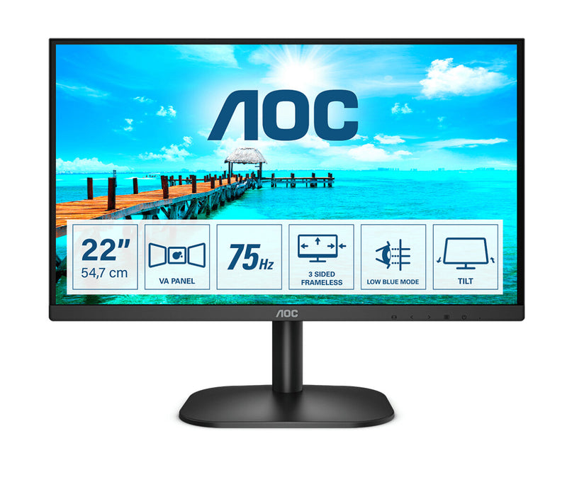 AOC B2 22B2H computerskærm 54,6 cm (21.5") 1920 x 1080 pixel Fuld HD LED Sort