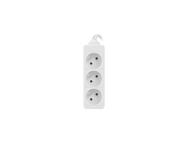 Lanberg PS0-03E-0300-W stikdåse 3 m 3 AC stikkontakt(er) Indendørs Hvid