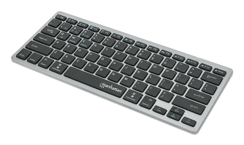 Manhattan 180559 tastatur Kontor RF trådløs + Bluetooth QWERTZ Tysk Sort, Grå