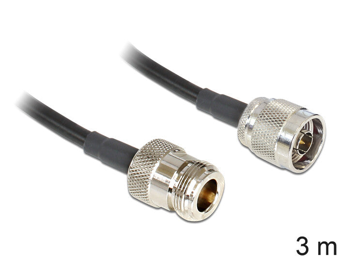 DeLOCK 88682 koaxial kabel LMR195 3 m Sort