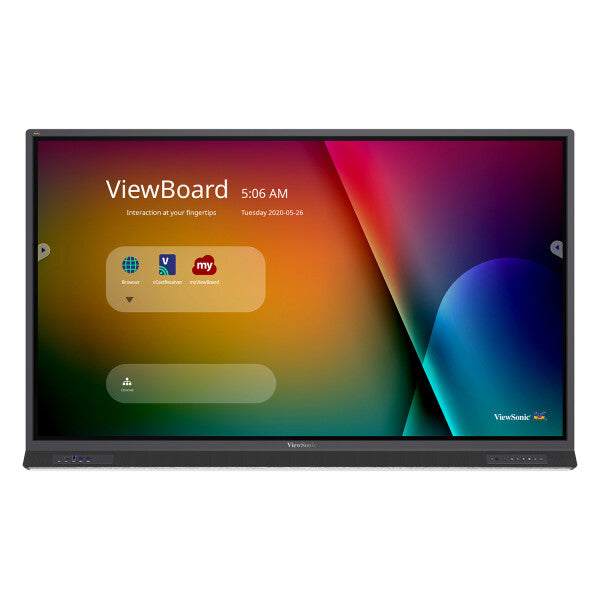 Viewsonic IFP7552-1B skilte display Interaktivt fladpanel 190,5 cm (75") LCD Wi-Fi 400 cd/m² 4K Ultra HD Sort Berøringsskærm Indbygget processer Android